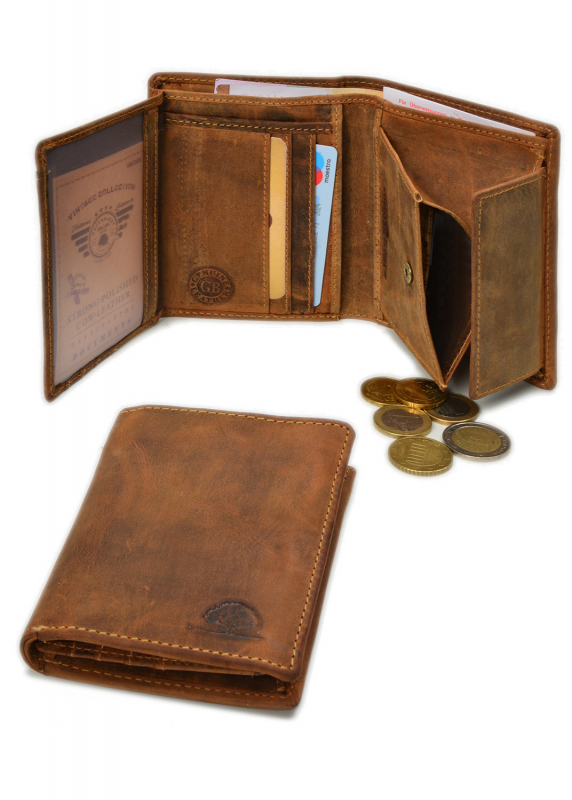 Vintage RFID Kombibörse 2tlg. brown Leder